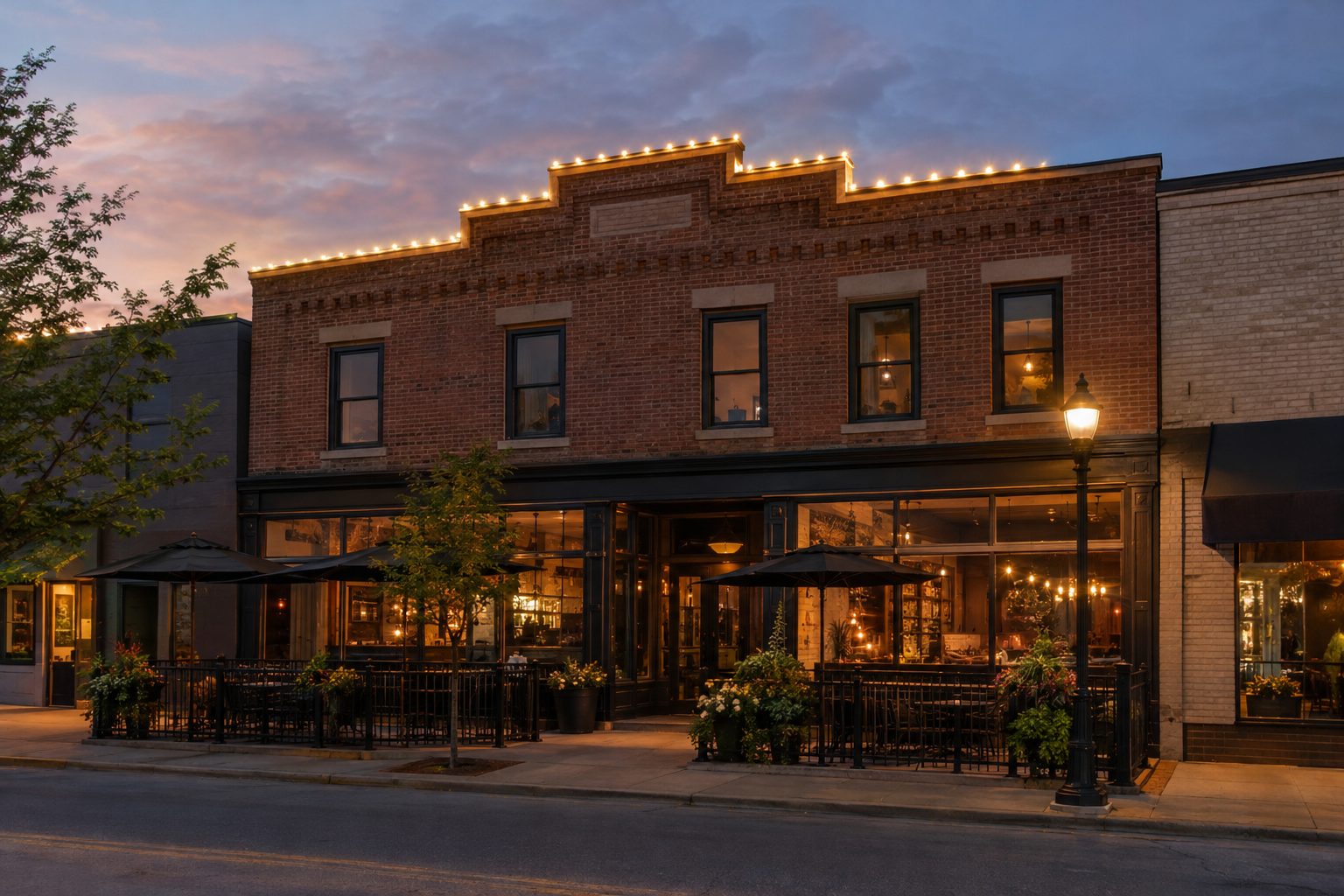 Permanent lighting for businesses.