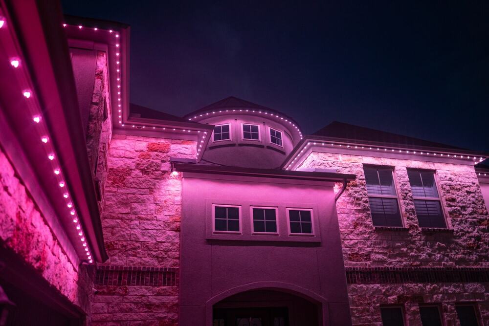 Magenta on a stone home