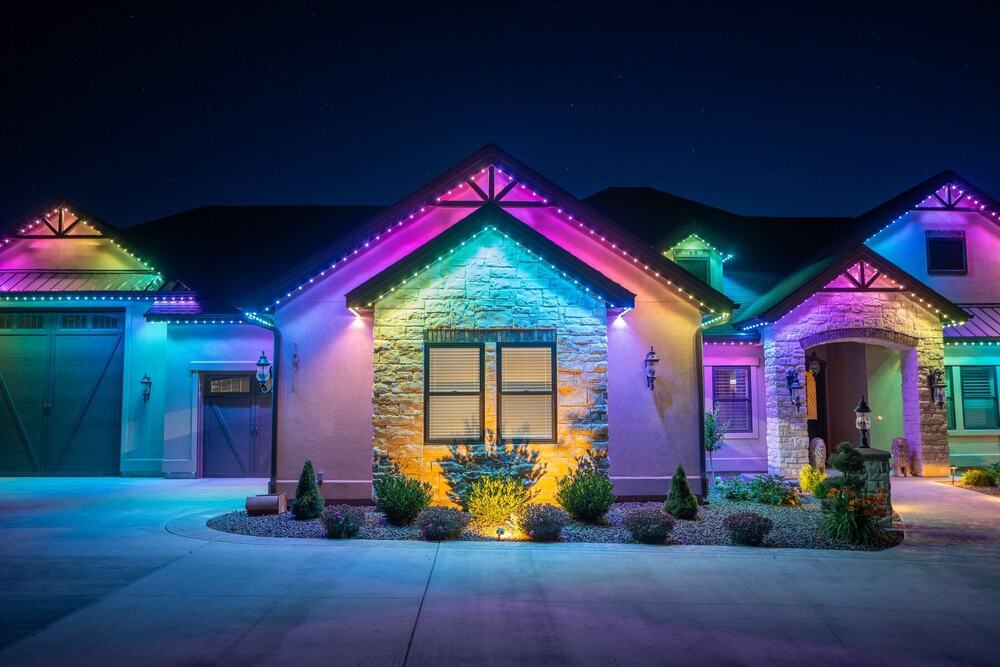 Multicolor on a stone home